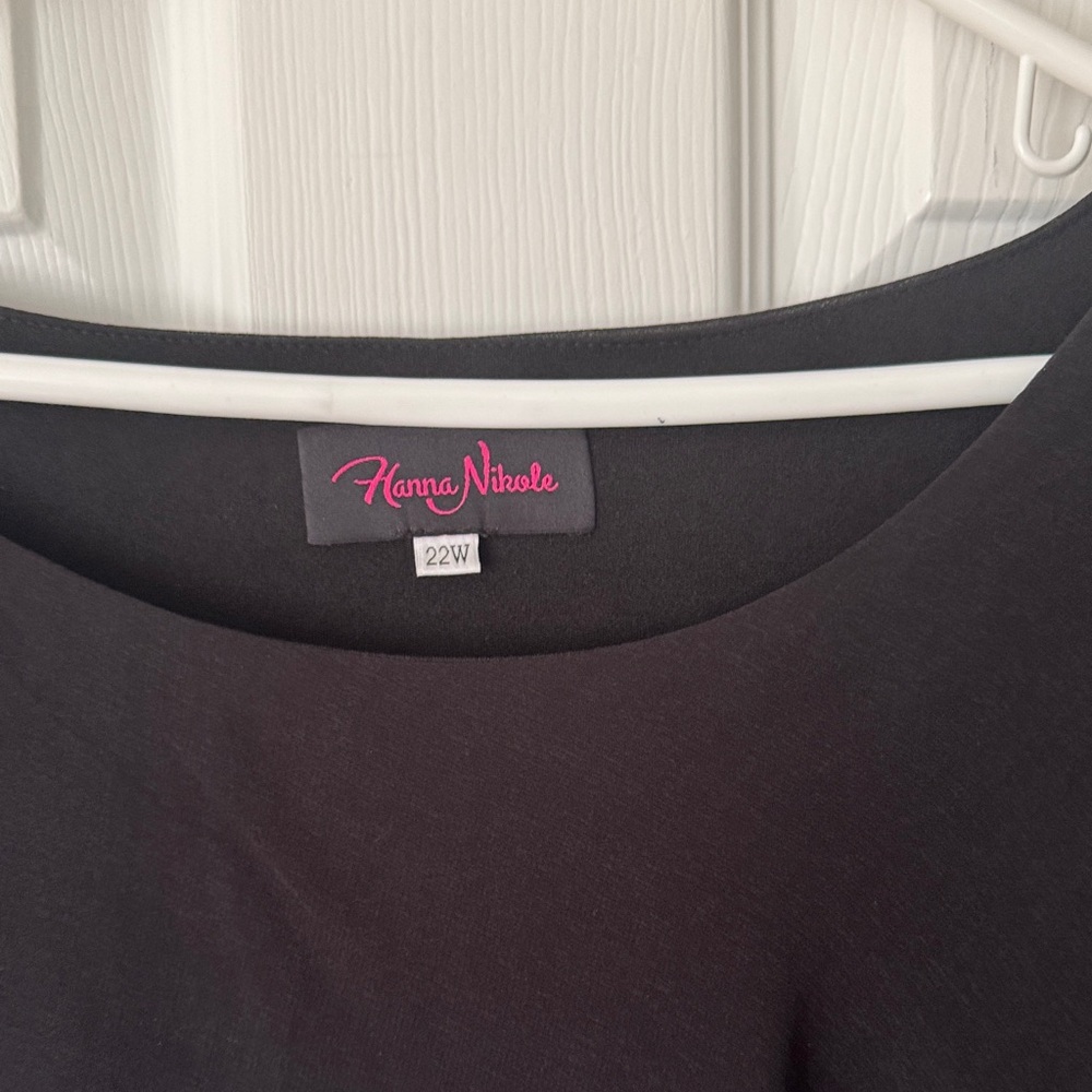 Hanna Nikole Classy Black w/blue flowers Evening Dress size 22W - Picture 4 of 9